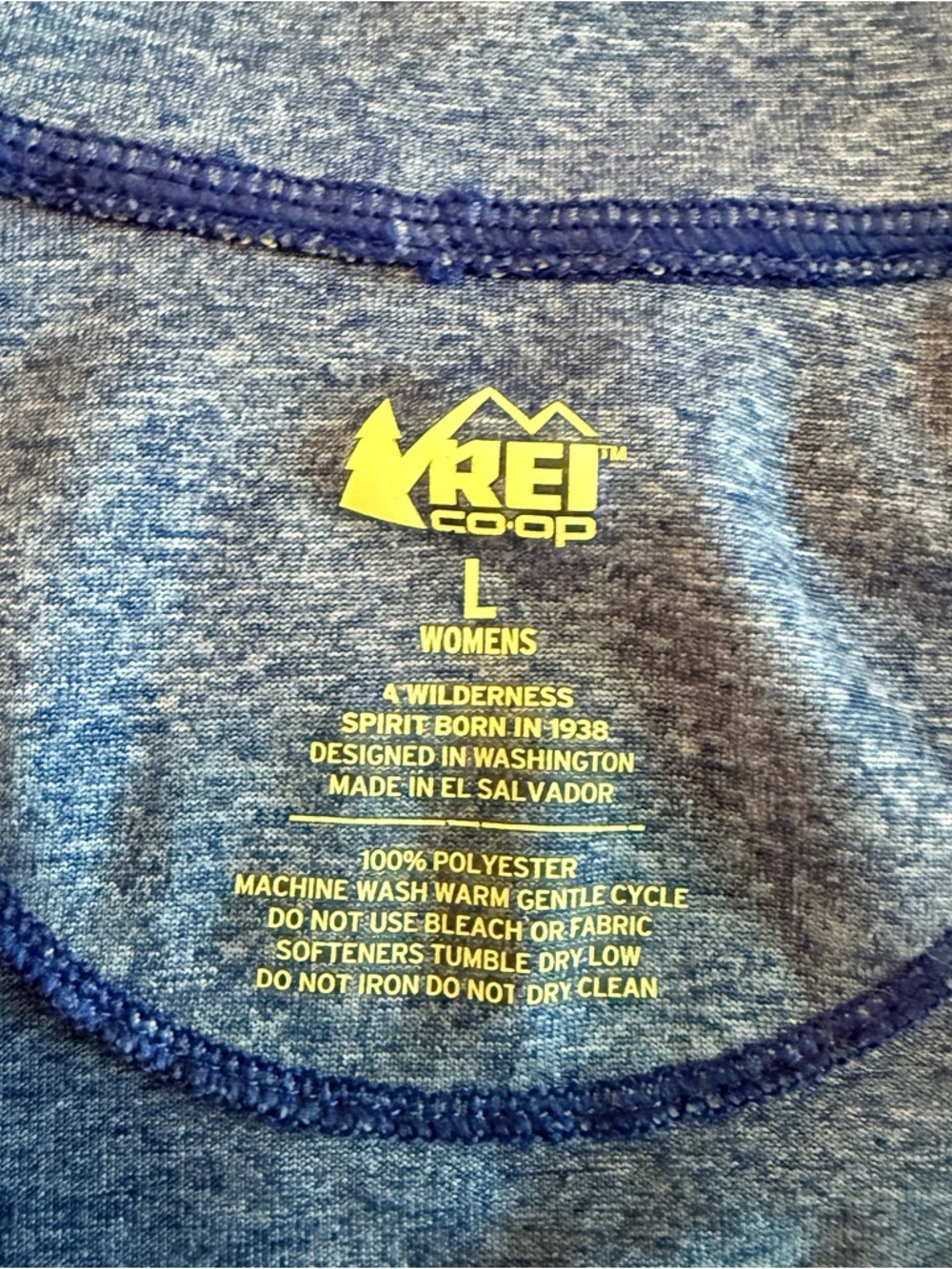 REI Co-op Womens L Half Zip Pullover Blue Heather Performance Hiking Athletic - Picture 4 of 4
